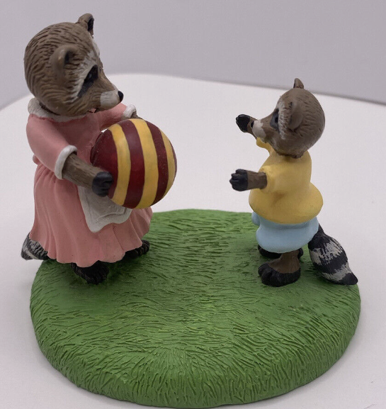 Raccoons Playing Ball - Tender Touches Figure 
